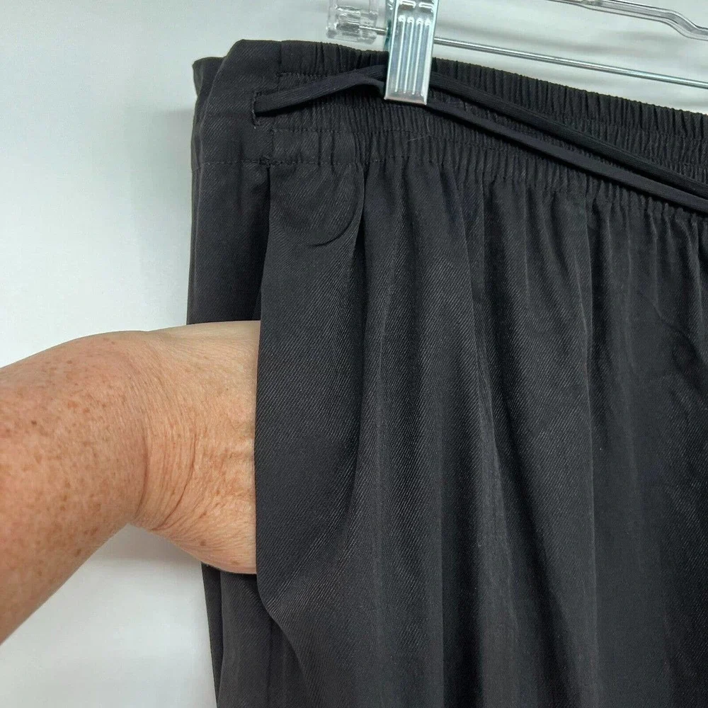 Diane Von Furstenberg Womens Pants 14 Black Crop Ankle Tassel Belted Pockets - Picture 4 of 7